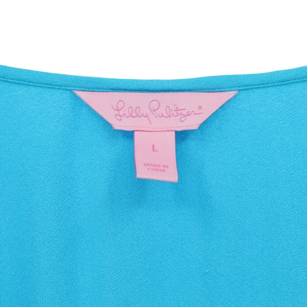 Lilly Pulitzer Amisa Embroidered Bell Sleeve Tunic Dress L - Picture 9 of 10